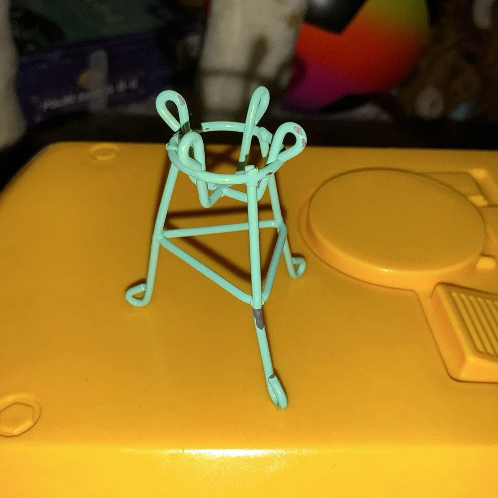 Dollhouse Miniature Plant Stand Metal Wire Planter Decor Vintage